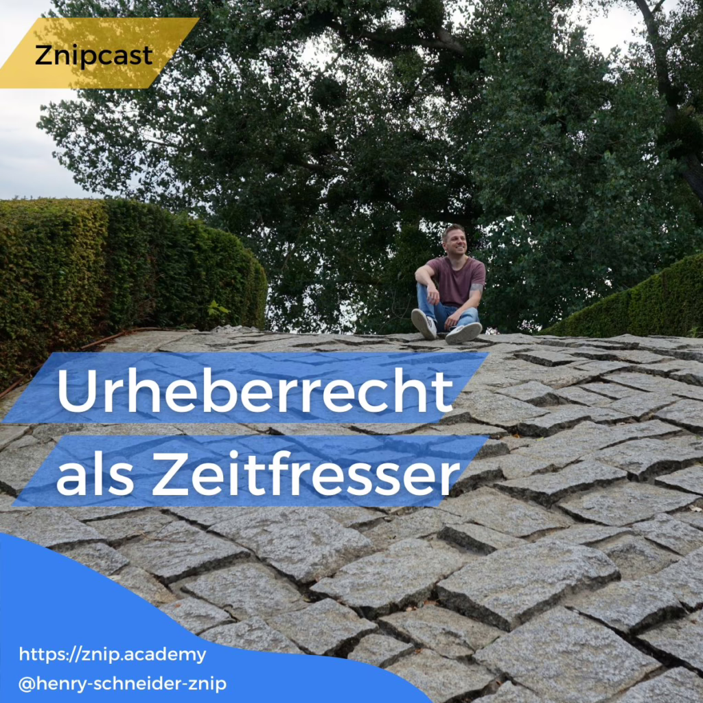Henry Schneider sitzen auf einem Berg einer Pflasterstraße - Urheberrecht als Zeitfresser